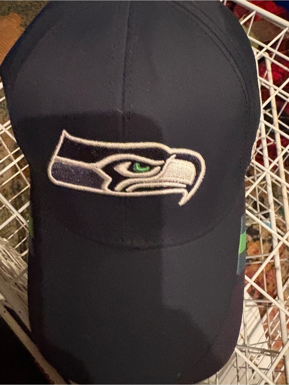 NFL Navy Seattle Seahawks Embroidered Logo Cap with Green Accent